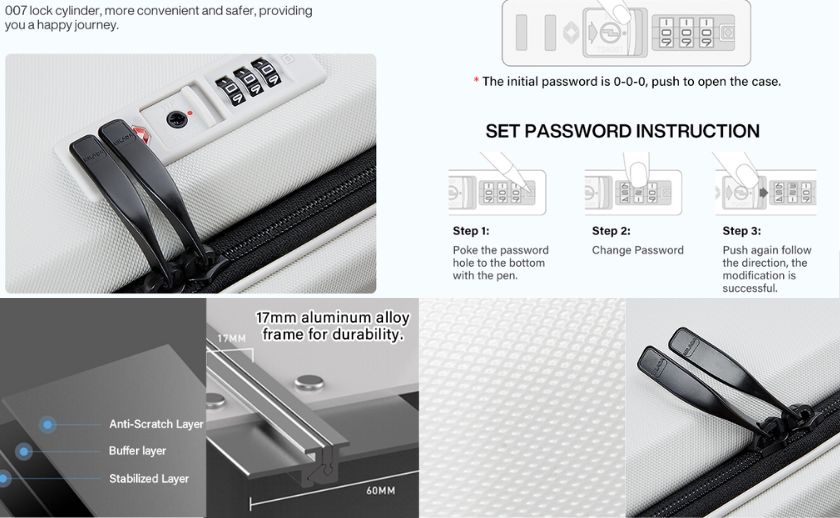 Milada Suitcases Reliability, Durability, Safety